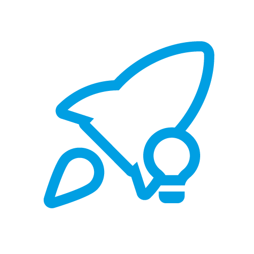 Icon mit Rakete für Investitionen und Motivation