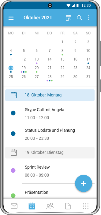 SecurePIM calendar