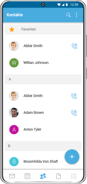 SecurePIM contacts