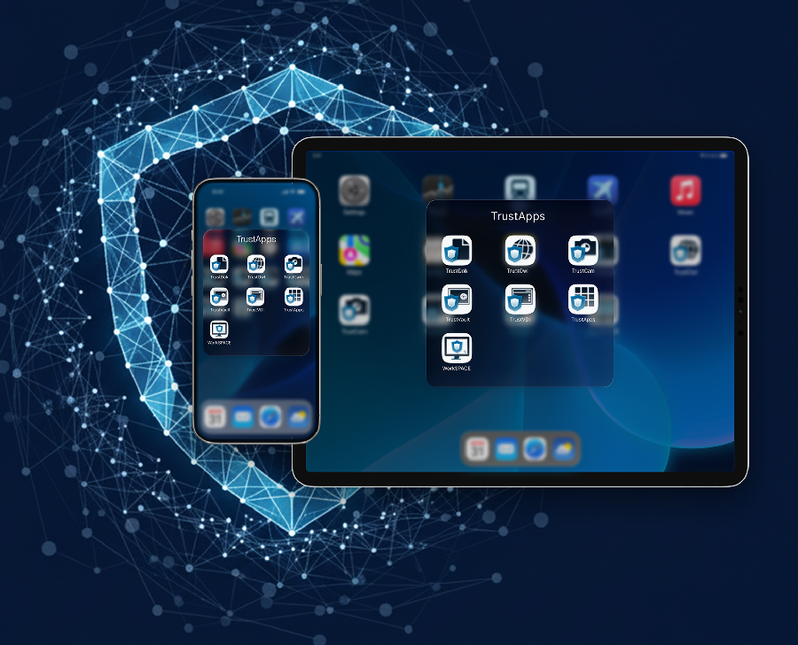 Smartphone und Tablet mit TrustApps