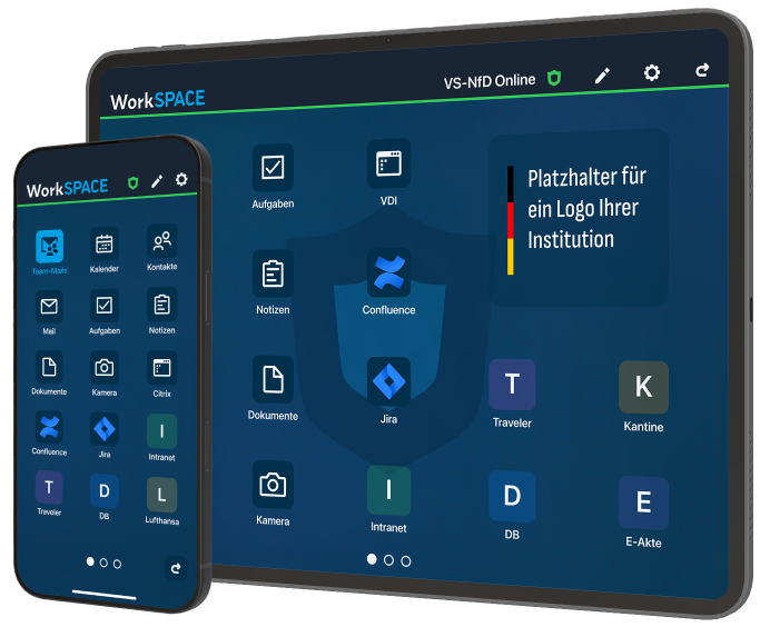 Smartphone und Tablet mit WorkSPACE