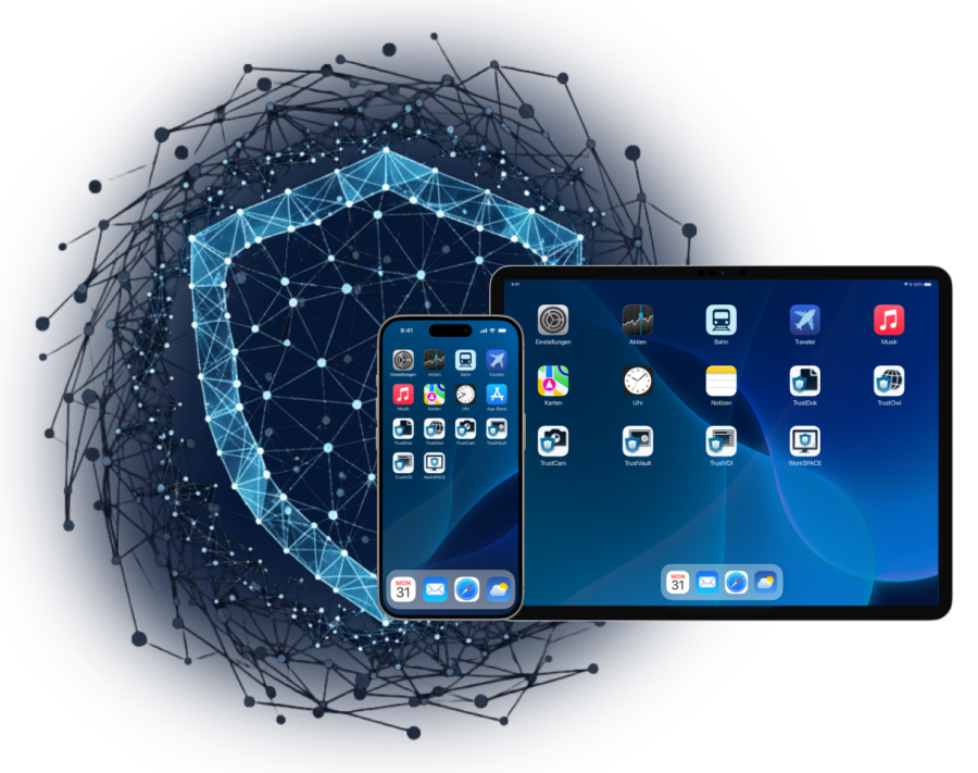 Smartphone und Tablet mit TrustApps