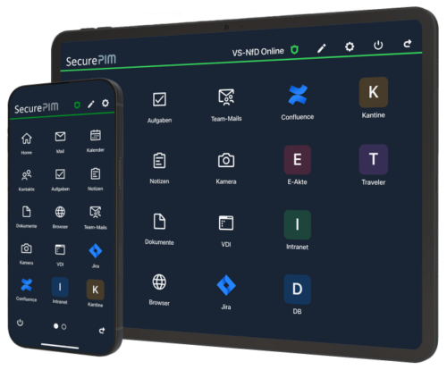 Smartphone und Tablet mit SecurePIM