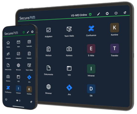 Smartphone und Tablet mit SecurePIM