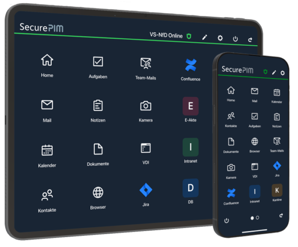 Smartphone und Tablet mit SecurePIM