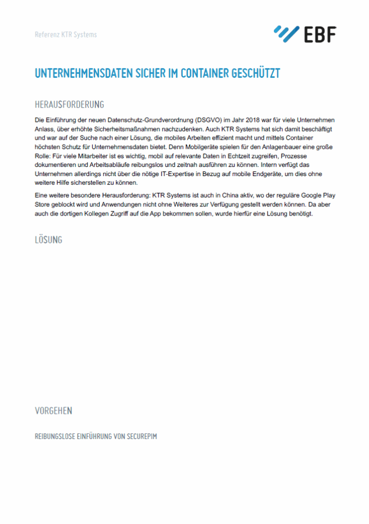 Case Study: Unternehmensdaten sicher im Container geschützt