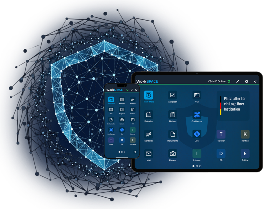 Tablet und Smartphone mit WorkSPACE