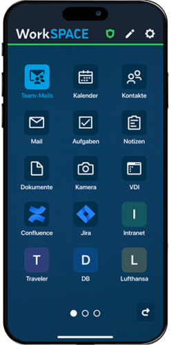 Smartphone mit WorkSPACE