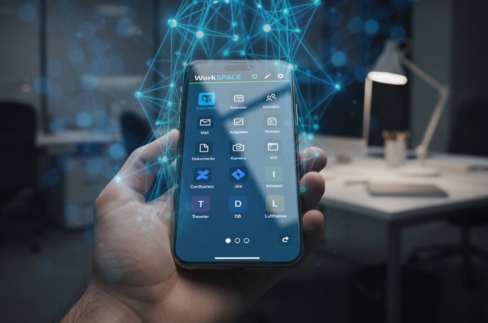 Smartphone mit WorkSPACE