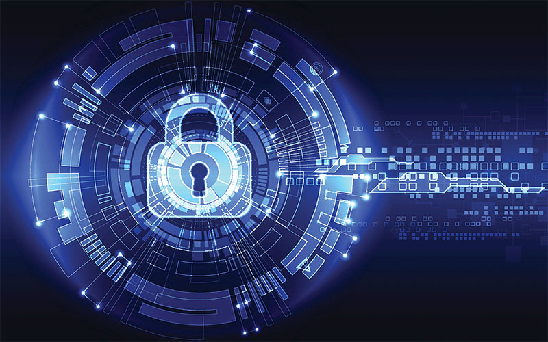 Digitales Vorhängeschloss als Symbol für Cyber-Sicherheit.